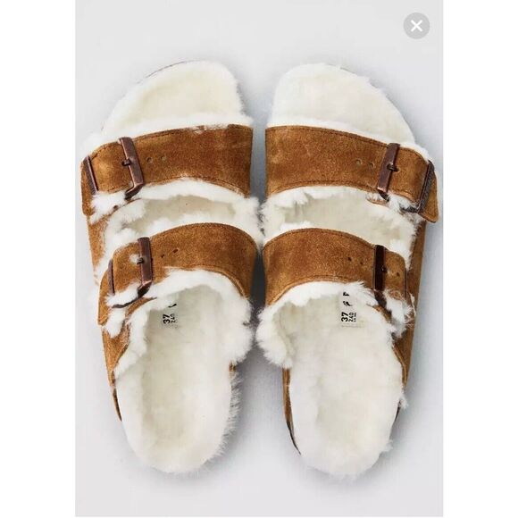 Birkenstock Shoes - New BIRKENSTOCK Arizona ShearlingSuede Leather size 37